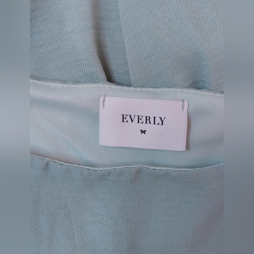 Everly Green Baby Doll Sundress Size Large Lined Ruffle Tiered Skirt Mini Boho - Picture 6 of 10